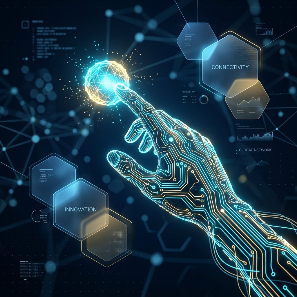 Human Touch AI Solutions - Digital Hand Node Animation